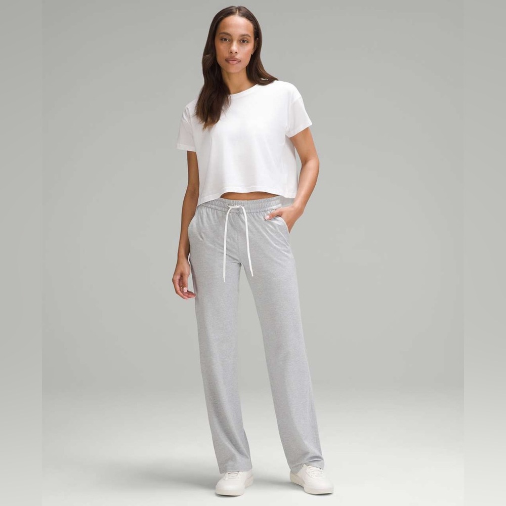 Lululemon Soft Jersey Straight-Leg Pant Tall Heather Gray Size 2 - Picture 6 of 6